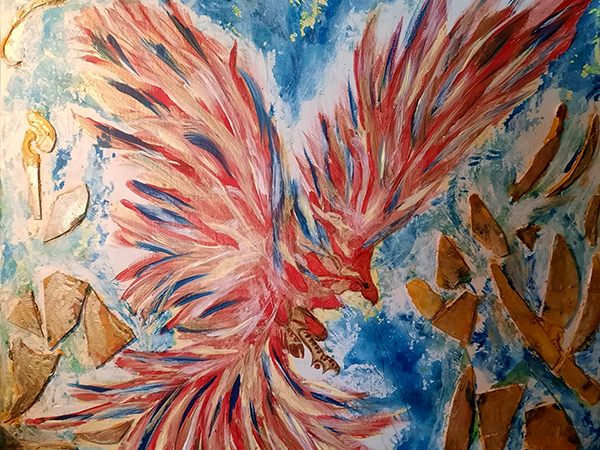  Quadri Pop Art di Carla Bertoli - Arabian Phoenix - Mixed Tecnique 50x40 - 2026
